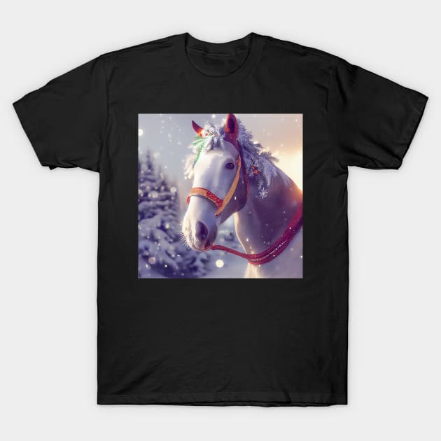 Christmas Horses Series T-Shirt by VISIONARTIST